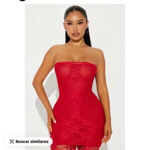 Fashion Nova Strapless Scarlet Dress